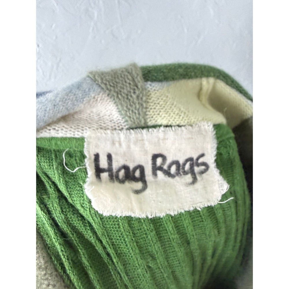 Hag Rags Women's Sweater One size Cardigan Zip Cloak Hippie Cashmere Patchwork - Picture 8 of 9